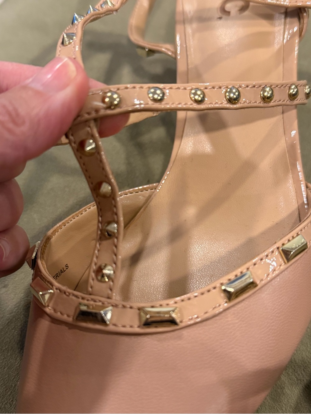 INC International Concepts Blush Studded Pointed-Toe T-Strap Heels - Picture 4 of 5